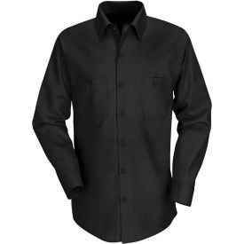 Men's Industrial Work Shirt Long Sleeve Black Regular-S SP14