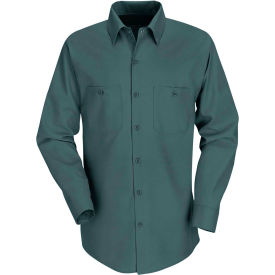 Men's Industrial Work Shirt Long Sleeve Spruce Green Size L