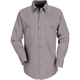 Men's Industrial Work Shirt Long Sleeve Gray Long-2XL SP14