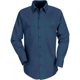 Men's Industrial Work Shirt Long Sleeve Navy Long-L SP14