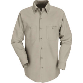 Men's Industrial Work Shirt Long Sleeve Khaki Regular-L SP14