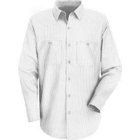 Men's Industrial Stripe Work Shirt Long Sleeve White/Charcoal Stripe Long-XL