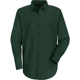 Men's Wrinkle-Resistant Cotton Work Shirt Long Sleeve Regular-XL Spruce Green