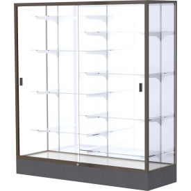 Colossus Floor Case, White Back, Dark Bronze Frame, 60"x66"Hx20"D