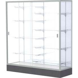 Colossus Floor Case, White Back, Satin Frame, 60"L x 66"H x 20"D