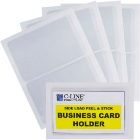 Self-Adhesive Business Card Holder, Side Load, 2" x 3-1/2", 10/PK (Set of 5 PK)