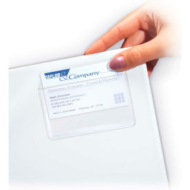 Self-Adhesive Business Card Holder, Top Load, 2" x 3-1/2", 10/PK (Set of 5 PK)