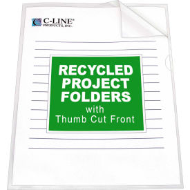 Recycled Project Folders, Clear - Reduced glare, 11 x 8 1/2, 25/BX
