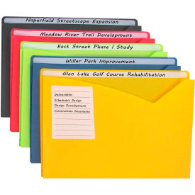 Write-on Poly File Jackets, Assorted, 11 X 8 1/2, 10/PK