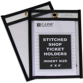 Shop Ticket Holders, Stitched, Both Sides Clear, 4 x 6, 25/BX