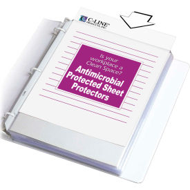Heavyweight Poly Sheet Protector, Antimicrobial Protected, Clear, 11 x 8 1/2, 100/BX