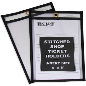 Shop Ticket Holders, Stitched, Both Sides Clear, 5 x 8, 25/BX