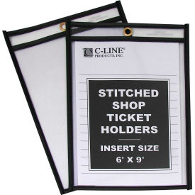 Shop Ticket Holders, Stitched, Both Sides Clear, 6 x 9, 25/BX