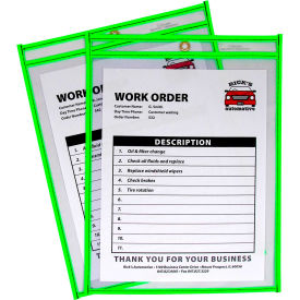 Neon Shop Ticket Holder, Green, Stitched, Both Sides Clear, 9 x 12, 15EA/BX