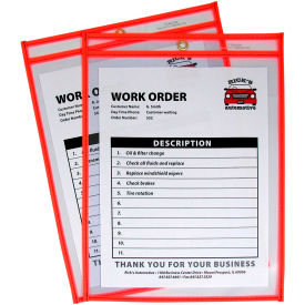 Neon Shop Ticket Holder, Orange, Stitched, Both Sides Clear, 9 x 12, 15EA/BX