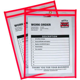 Neon Shop Ticket Holder, Red, Stitched, Both Sides Clear, 9 x 12, 15EA/BX