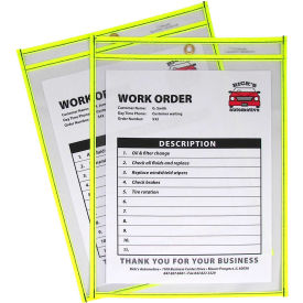 Neon Shop Ticket Holder, Yellow, Stitched, Both Sides Clear, 9 x 12, 15EA/BX