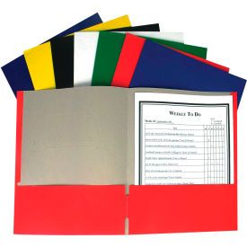 Recycled Two-Pocket Paper Portfolios, Assorted Color - 100/Set