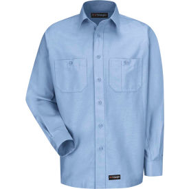 Men's Canvas Long Sleeve Work Shirt Light Blue Long-XL