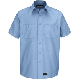 Men's Canvas Short Sleeve Work Shirt Light Blue M-WS20LBSSM
