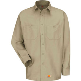 Men's Canvas Long Sleeve Work Shirt Khaki Regular-L