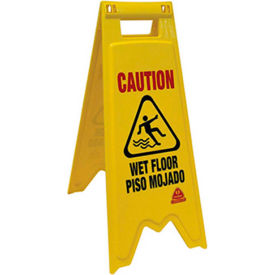Floor Safety Sign Bilingual 2 Sided 6/Case