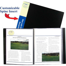 12-Pocket Bound Sheet Protector Presentation Book, Black,12 Books/Set