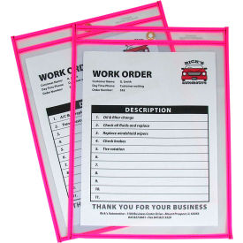 Neon Shop Ticket Holder, Pink, Stitched, Both Sides Clear, 9 x 12, 15EA/BX