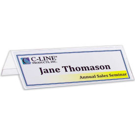 Medium Heavyweight Plastic Name Tent Holder, 2 1/2 x 8 1/2, Clear, 25/BX
