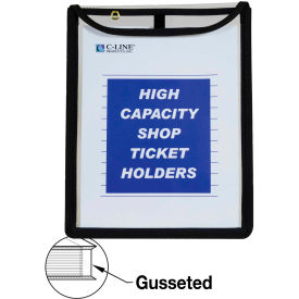 Shop Ticket Holder, Gusseted, Stitched, Both Sides Clear, 9 x 12 x 1, 15/BX