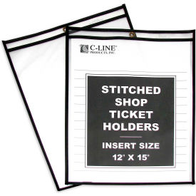 Shop Ticket Holders, Stitched, Both Sides Clear, 12 x 15, 25/BX