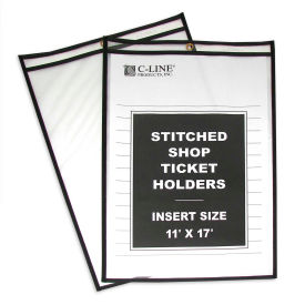 Shop Ticket Holders, Stitched, Both Sides Clear, 11 x 17, 25/BX