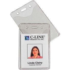 Heavy Duty Badge Holders, Vinyl, Vertical, 2 3/8 x 3 3/8, 100/BX