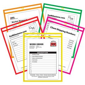 Stitched Shop Ticket Holder, Neon Assorted 5 Color, 9 x 12, 10/PK