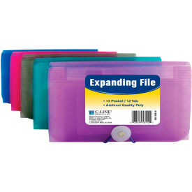13-Pocket Coupon Size Expanding File, Assorted Colors, 12 Files/Set