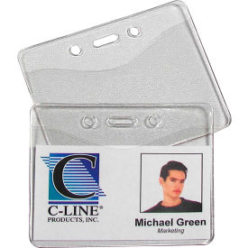 Heavy Duty Badge Holders, Vinyl, Horizontal, 2 3/8 x 3 3/8, 100/BX