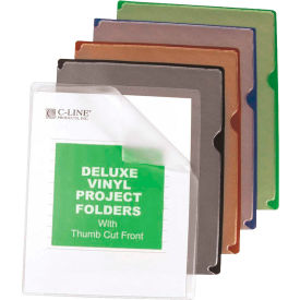 Deluxe Vinyl Project Folders with Colored Backs, 11 x 8 1/2, 35 per Box