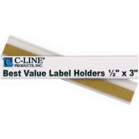 Peel & Stick Shelf/Bin Label Holders, 1/2" x 3", 50/Pack