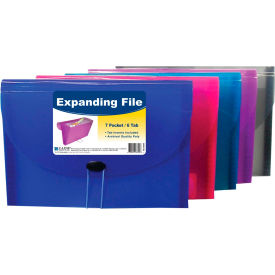 7-Pocket Letter Size Expanding File, Assorted Color, 12 Clipboards/Set