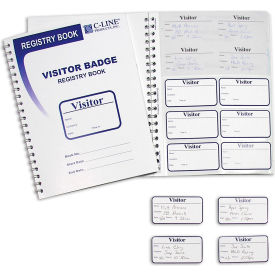 Visitor Badges with Registry Log, 150/Pack