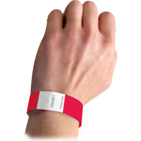 Tyvek Security Wristbands, Red, 100/PK