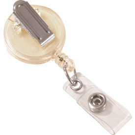Clip-On Retractable ID Badge Reel, Clear, 12/PK