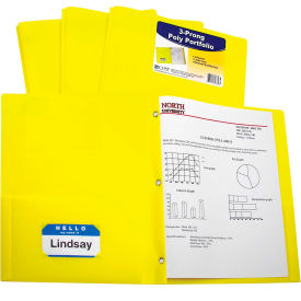 Poly Portfolio Folder with Prongs, Yellow, 25 Folders/Set