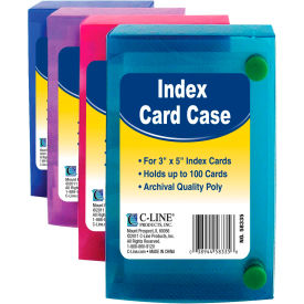 3 x 5 Index Card Case, Assorted Colors - 24/Set