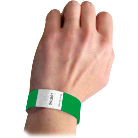 Green Tyvek Security Wristbands, 100/Pack