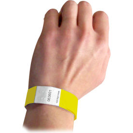 DuPont Tyvek Security Wristbands, Yellow, 100/PK