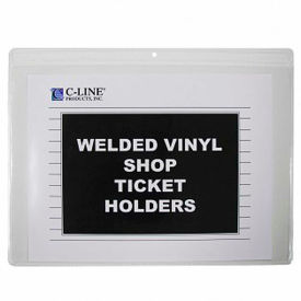Shop Ticket Holders, Welded Vinyl, Both Sides Clear, Open Long Side, 12 X 9, 50/BX