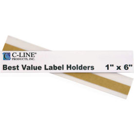 Peel & Stick Shelf/Bin Label Holders, 1"x 6", 50/Pack