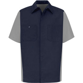 Men's Crew Shirt Short Sleeve Long-XL Navy/Gray SY20