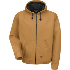 Blended Duck Zip Front Hooded Jacket Regular-M Brown Duck